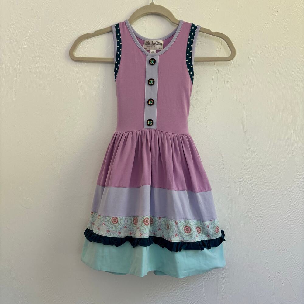 Matilda Jane Good Hart Collection "The Pier Dress" Girls Size 6 A Line Purple